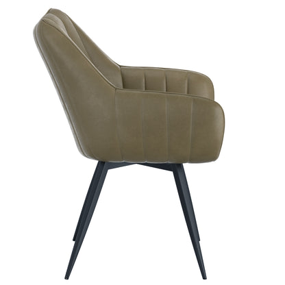 Talon Swivel Dining and Accent Chair, Set of 2 in Moss and Black