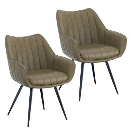 Talon Swivel Dining and Accent Chair, Set of 2 in Moss and Black