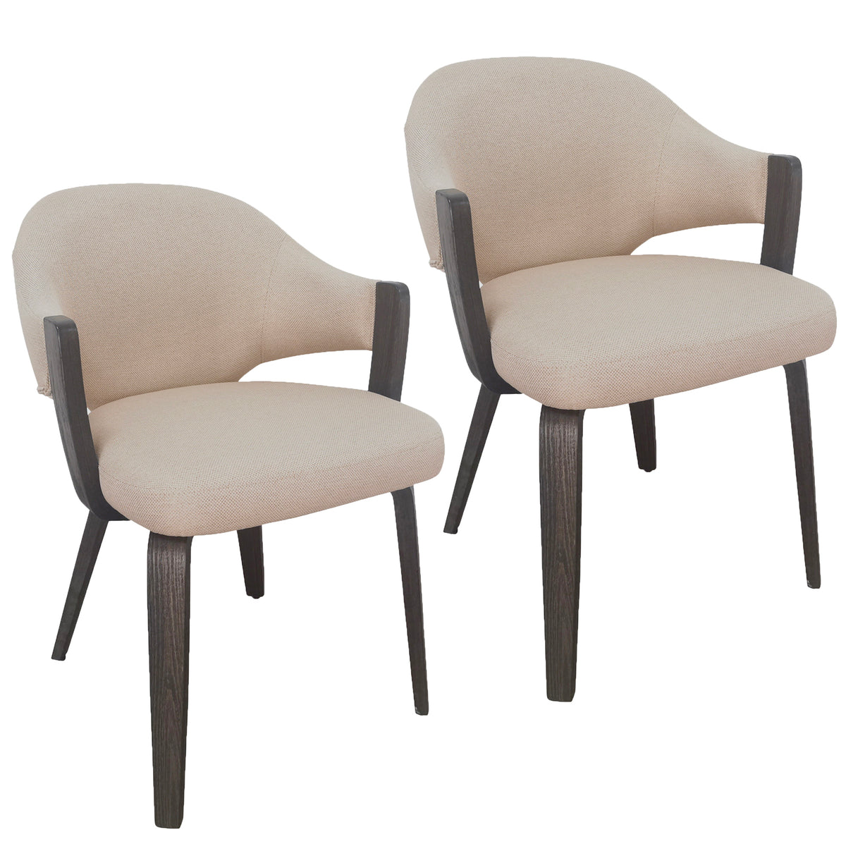 Freya Dining/Lounge Chair, Set of 2 – Toffee and Walnut – 7