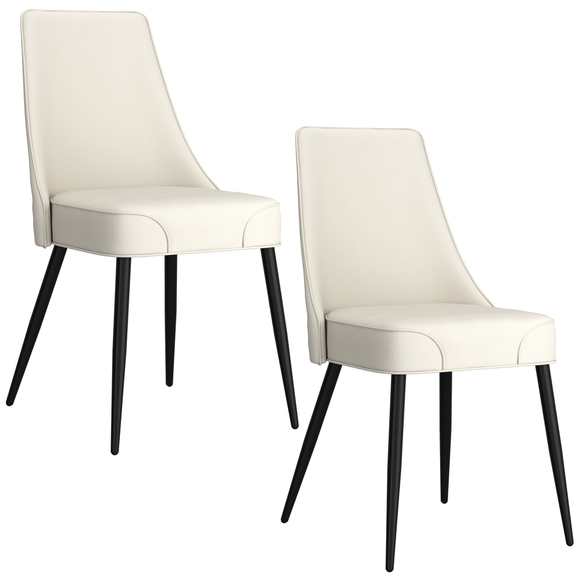 Koda Dining/Lounge Chair, Set of 2 in Beige and Black