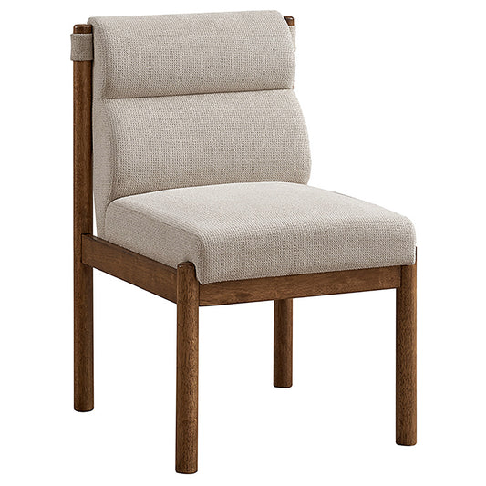 Sarine Dining Chair, Set of 2 in Beige and Walnut