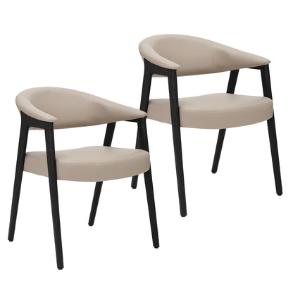 Bexley Dining/Lounge Chair, Set of 2 in Mushroom and Black