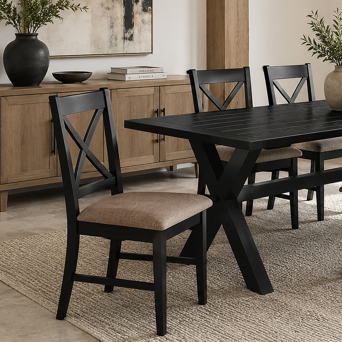 Lance Dining Chair, Set of 2 in Black