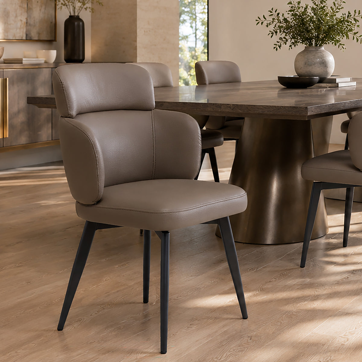 Razzo Dining Chair, Set of 4 – Stone and Black – 2