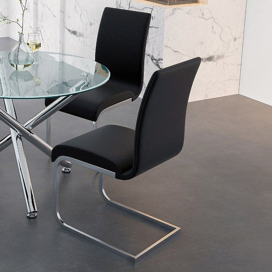 Maxim Dining Chair, Set of 2, in White and Chrome