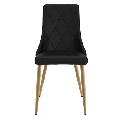 Antoine Dining/Lounge Chair, Set of 2 in Black and Aged Gold