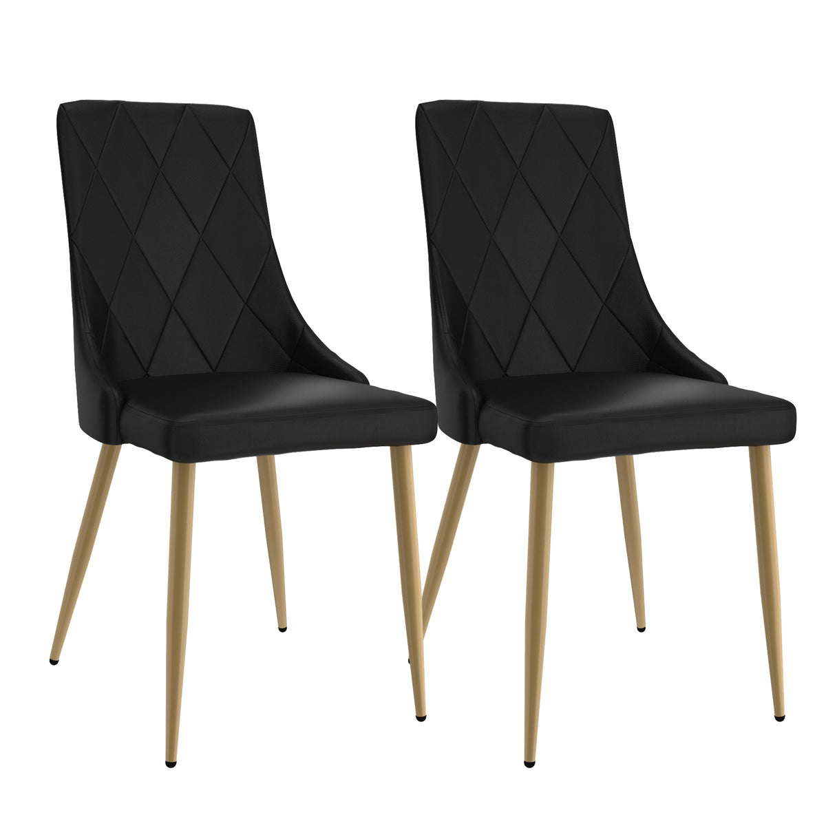 Antoine Dining/Lounge Chair, Set of 2 in Black and Aged Gold
