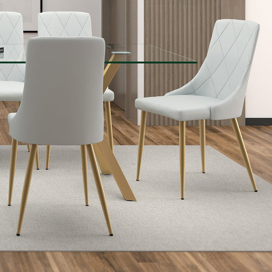 Antoine Dining/Lounge Chair, Set of 2 in Light Grey and Aged Gold