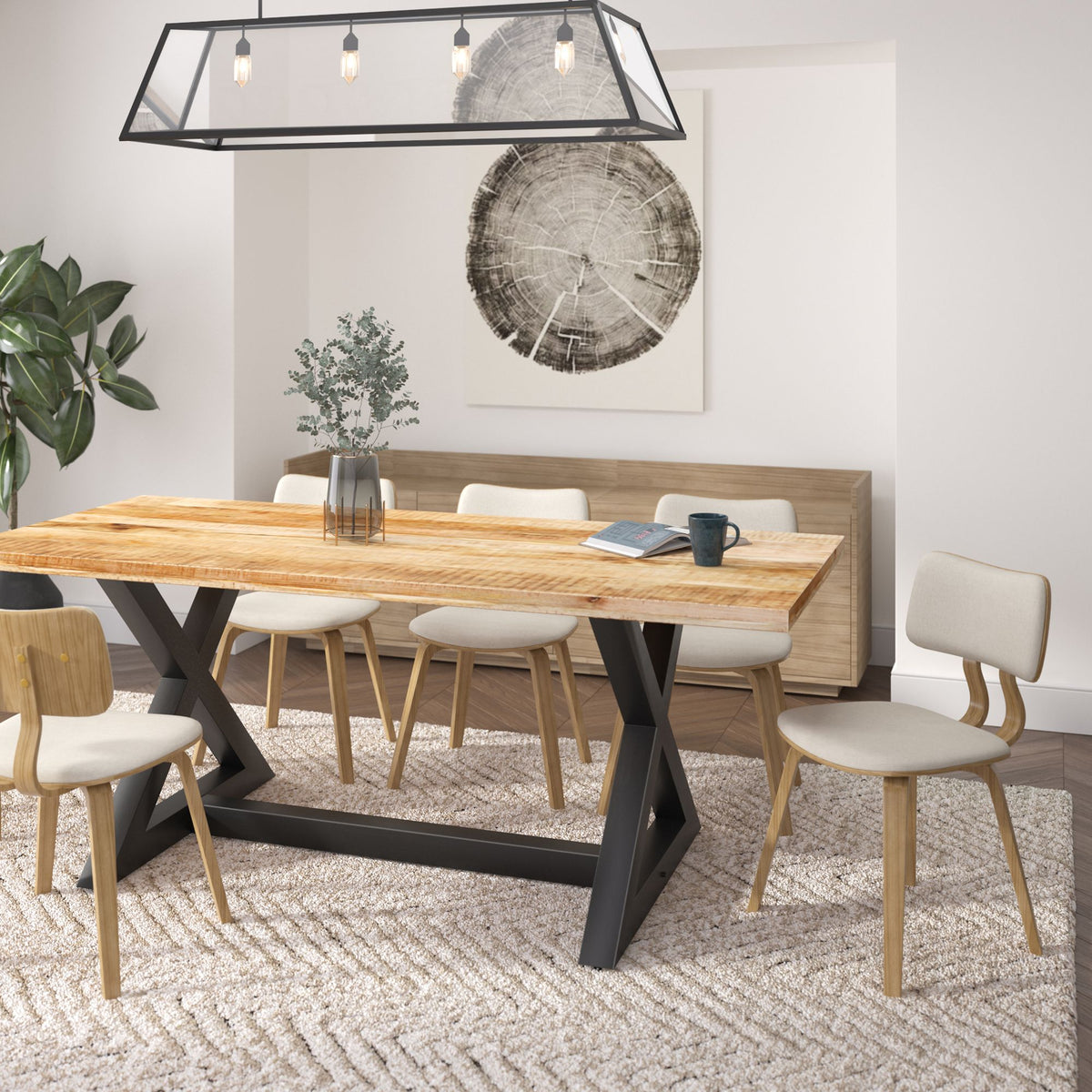 Tula 26" Counter Stool in Beige Fabric and Natural