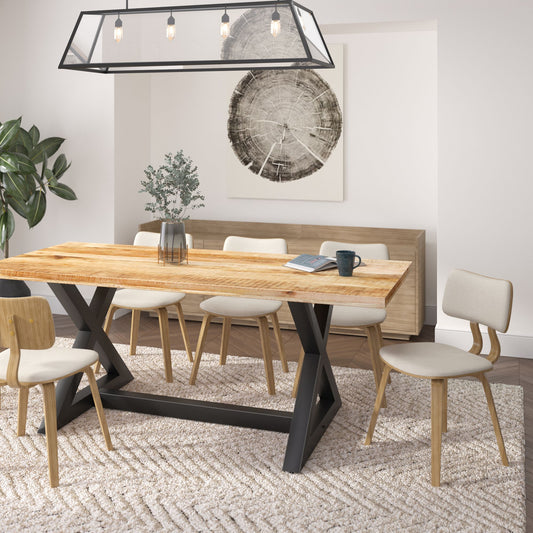 Jace 26" Counter Stool, set of 2, in Beige Fabric and Black