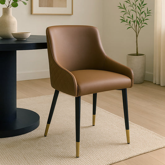 Xander Dining/Lounge Chair, Set of 2 in Brown and Black