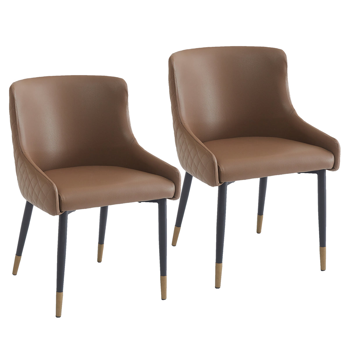 Xander Dining/Lounge Chair, Set of 2 in Brown and Black
