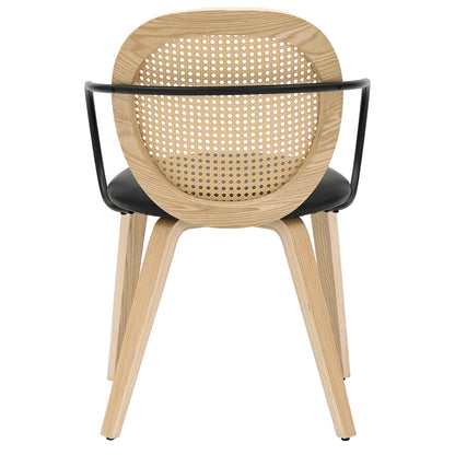 Orias Dining/Lounge Chair, Set of 2 – Light Oak and Black – 3