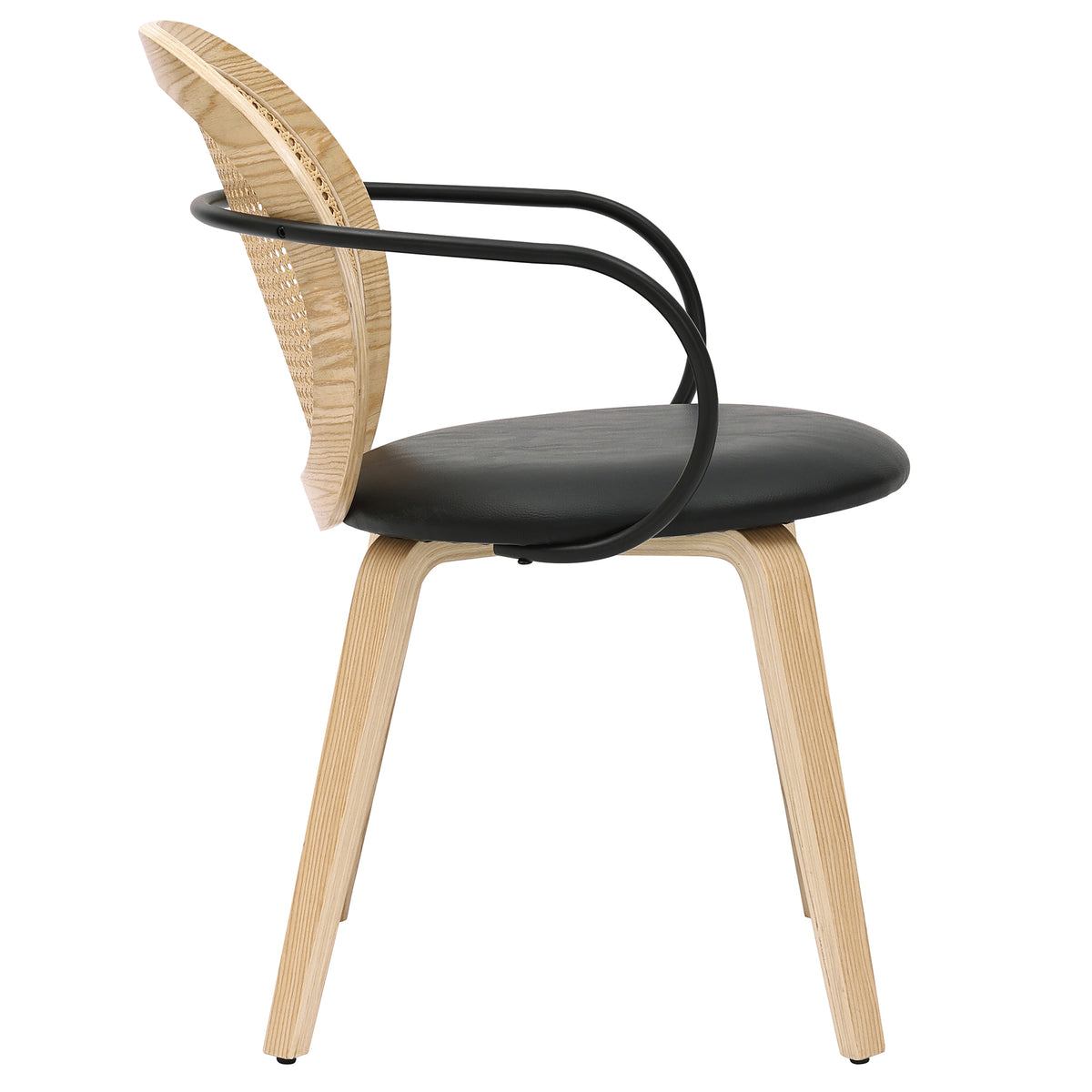 Orias Dining/Lounge Chair, Set of 2 – Light Oak and Black – 4