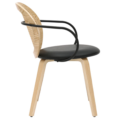 Orias Dining/Lounge Chair, Set of 2 – Light Oak and Black – 4