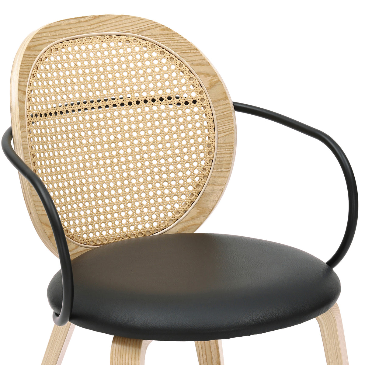 Orias Dining/Lounge Chair, Set of 2 – Light Oak and Black – 6
