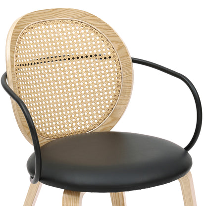 Orias Dining/Lounge Chair, Set of 2 – Light Oak and Black – 6