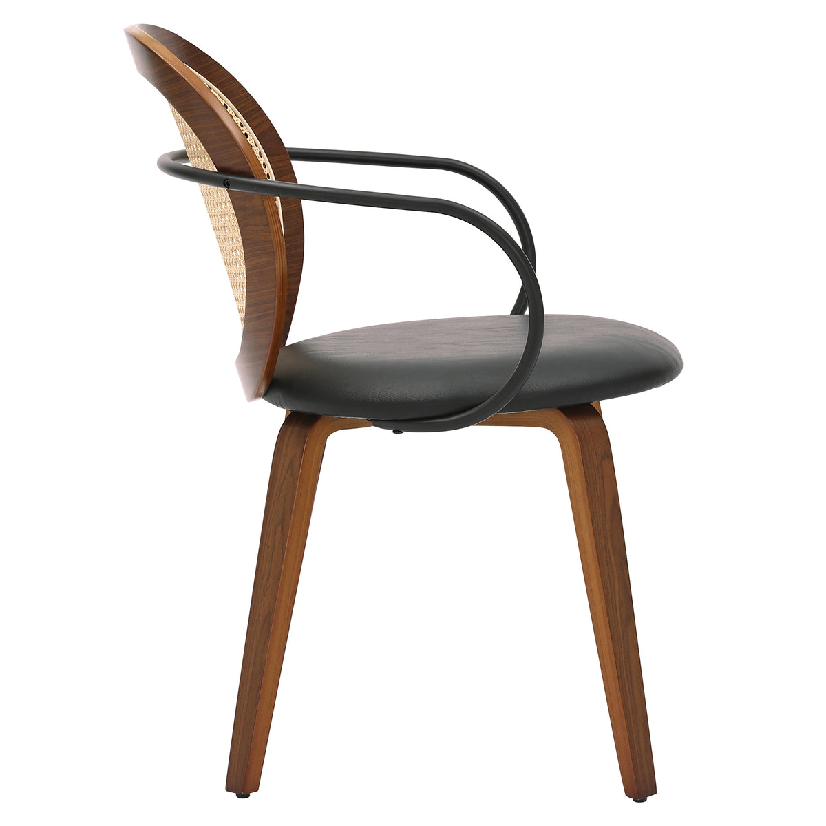 Orias Dining/Lounge Chair, Set of 2 – Walnut and Black – 4