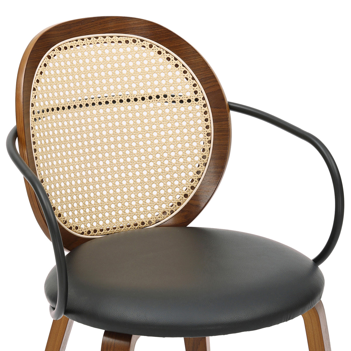Orias Dining/Lounge Chair, Set of 2 – Walnut and Black – 6