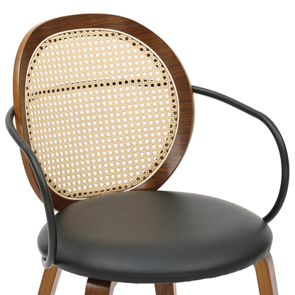 Orias Dining/Lounge Chair, Set of 2 – Walnut and Black – 6