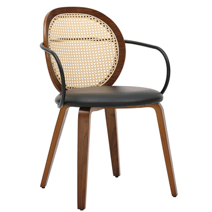 Orias Dining/Lounge Chair, Set of 2 – Walnut and Black – 1