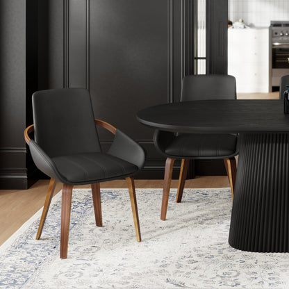 Caspian Dining/Lounge Chair, Set of 2 – Black and Dark Walnut – 2