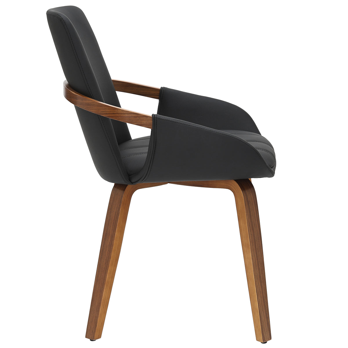 Caspian Dining/Lounge Chair, Set of 2 – Black and Dark Walnut – 4