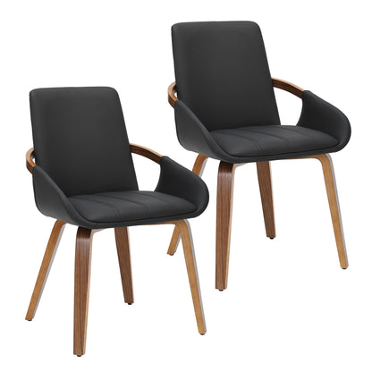 Caspian Dining/Lounge Chair, Set of 2 – Black and Dark Walnut – 7