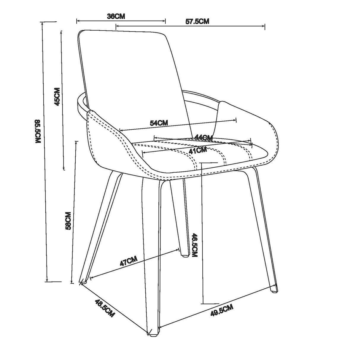 Caspian Dining/Lounge Chair, Set of 2 – Sand and Natural – 8