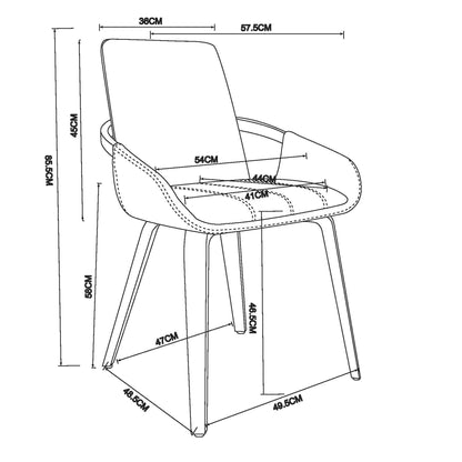 Caspian Dining/Lounge Chair, Set of 2 – Sand and Natural – 8
