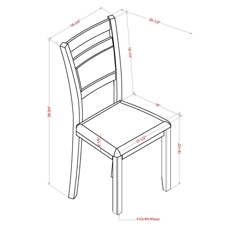 Conrad Dining Chair, Set of 2 in Black & Beige