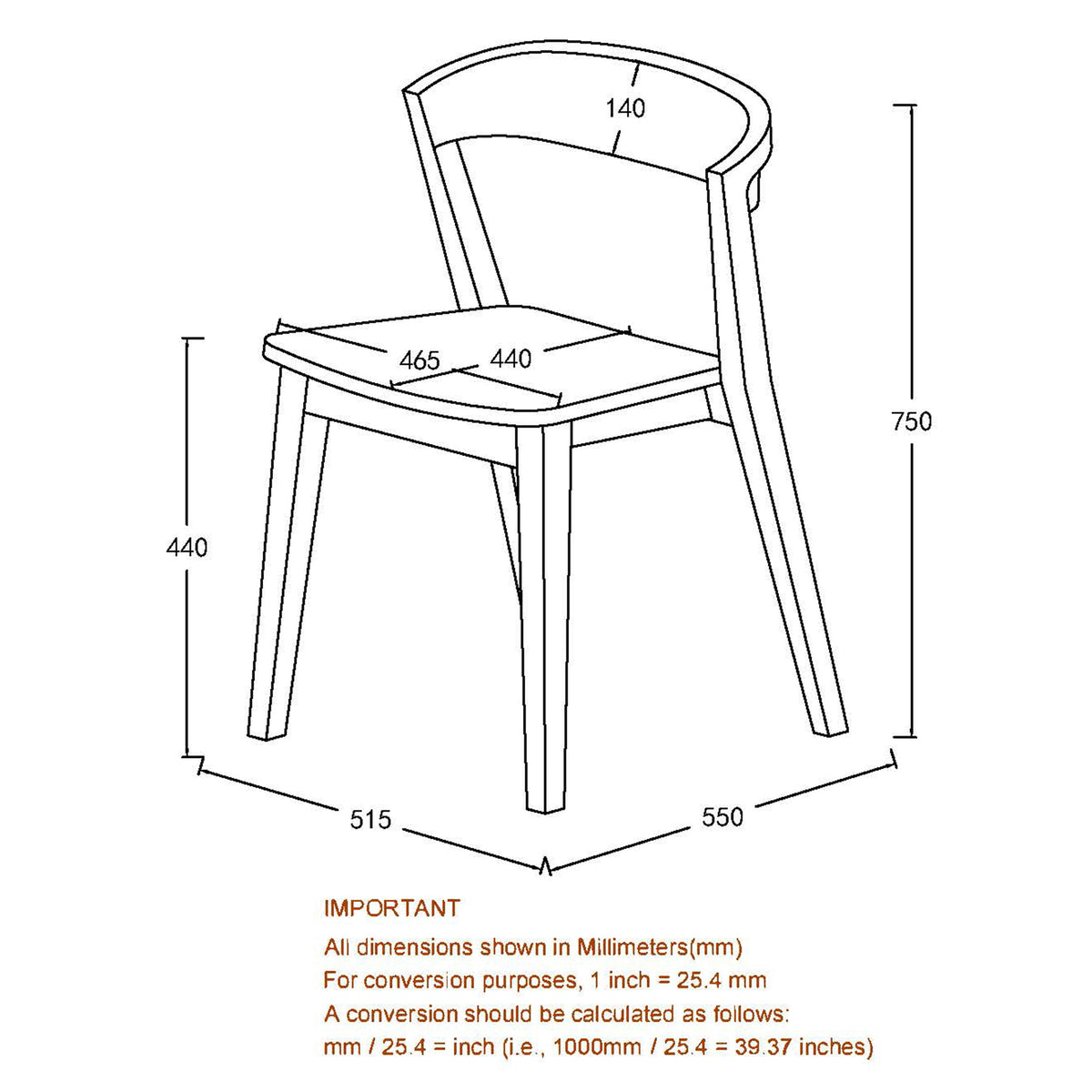 Nicco Dining/Lounge Chair, Set of 2 – Walnut – 8