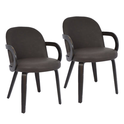 Celest Dining/Lounge Chair, Set of 2 – Brown and Dark Walnut – 7