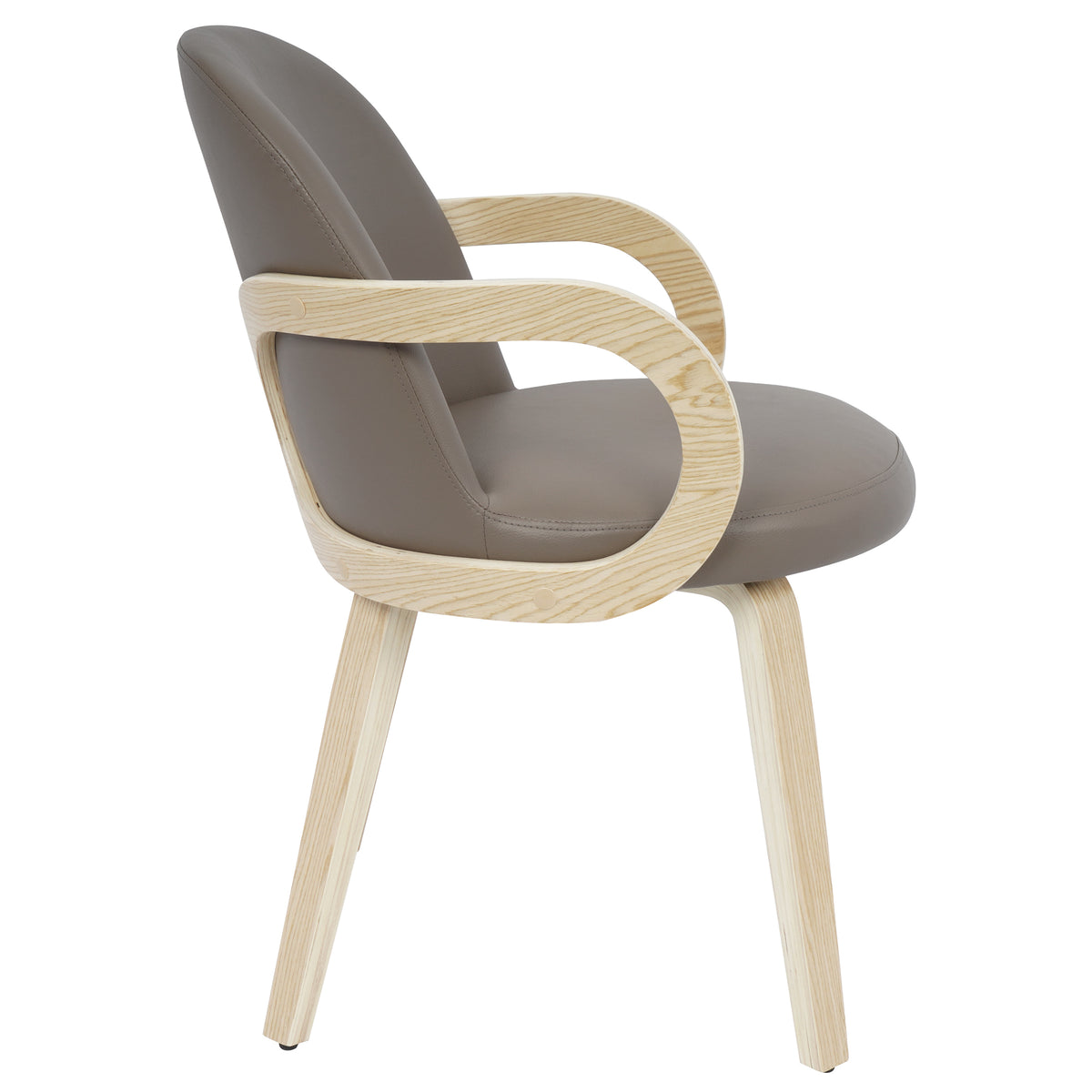 Celest Dining/Lounge Chair, Set of 2 – Dark Taupe and Natural – 4