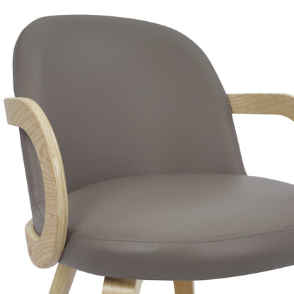 Celest Dining/Lounge Chair, Set of 2 – Dark Taupe and Natural – 6