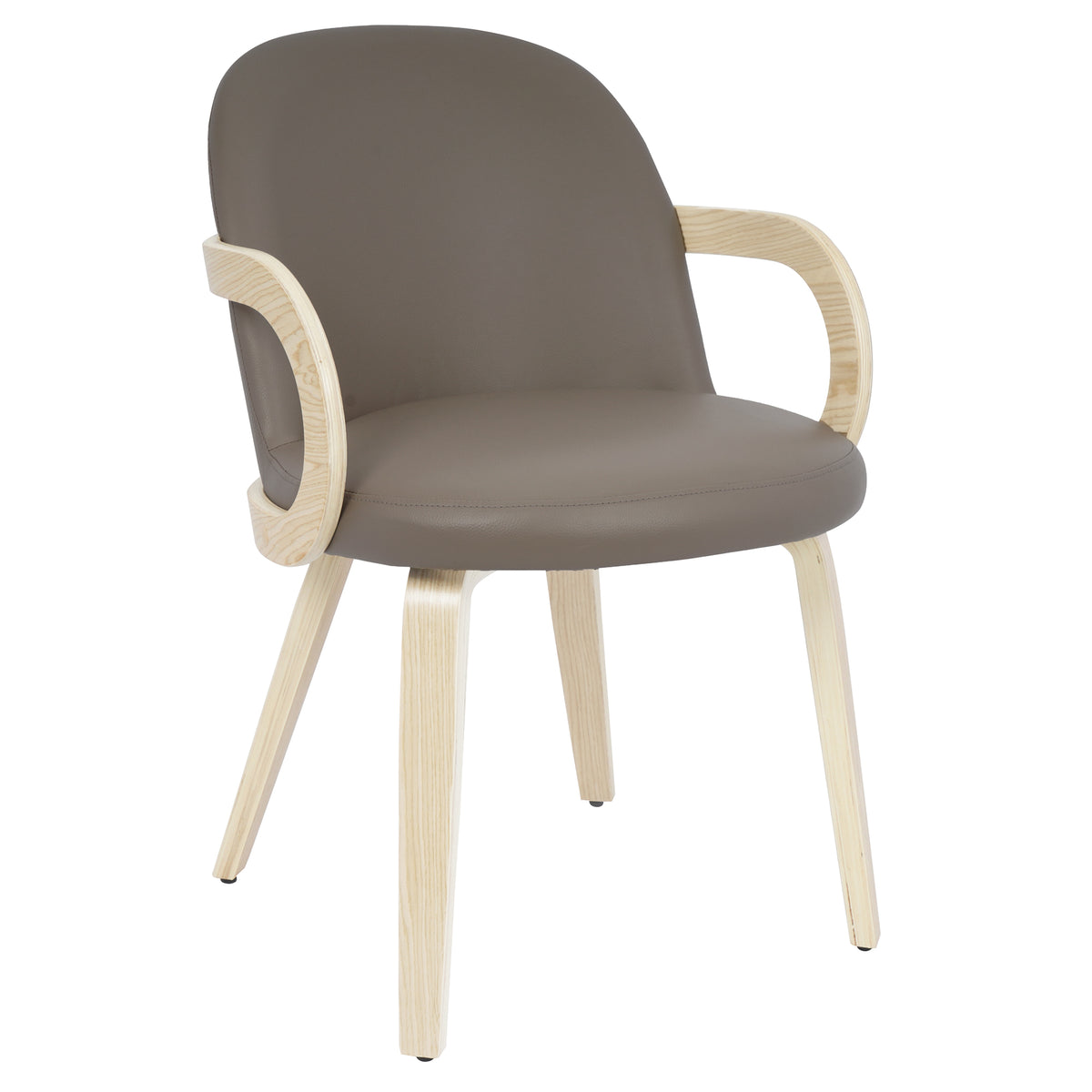 Celest Dining/Lounge Chair, Set of 2 – Dark Taupe and Natural – 1