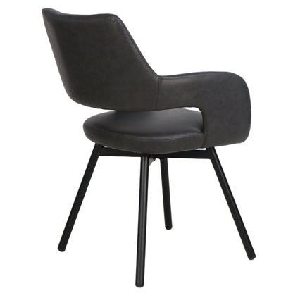 Ryder Swivel Dining and Accent Chair, Set of 2 in Charcoal and Black
