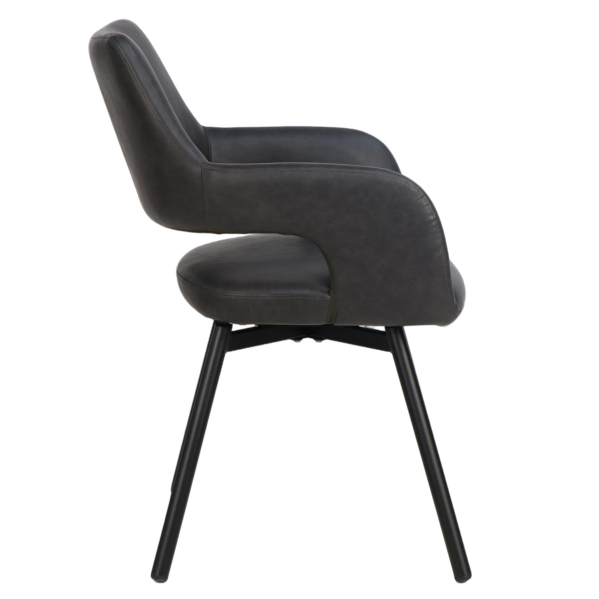 Ryder Swivel Dining and Accent Chair, Set of 2 in Charcoal and Black