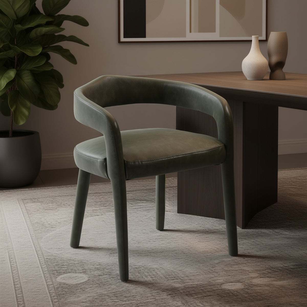 Caden Dining/Lounge Chair, Set of 2 – Moss – 2