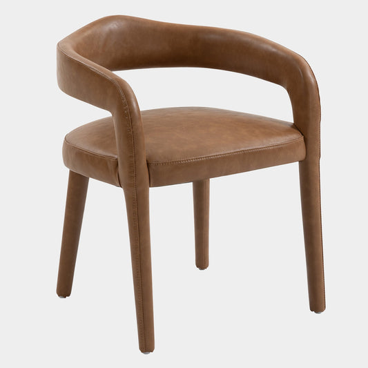 Caden Dining Chair in Saddle, grey background