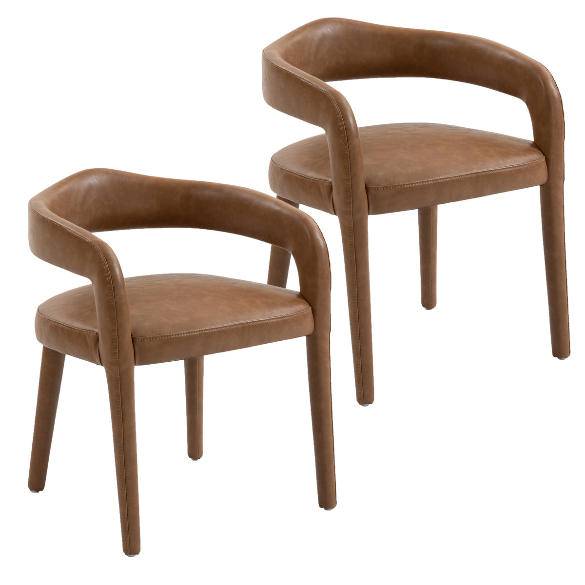 Caden Dining/Lounge Chair, Set of 2 – Saddle – 7