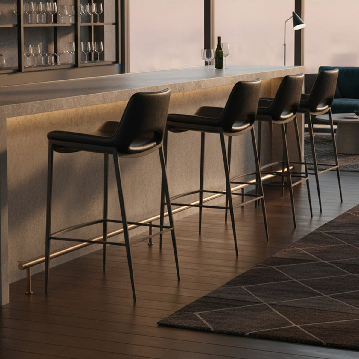 Icona 30" Bar Stool – Black and Black – 2