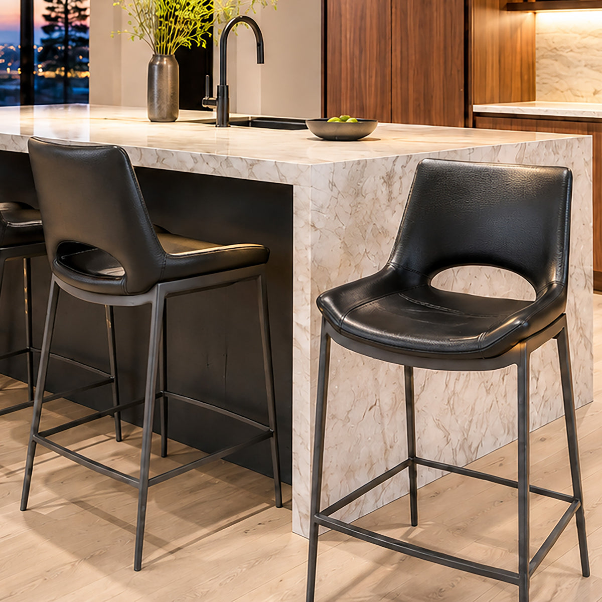 Icona 26" Counter Stool – Black and Black – 2