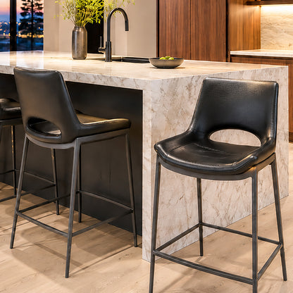 Icona 26" Counter Stool – Black and Black – 2