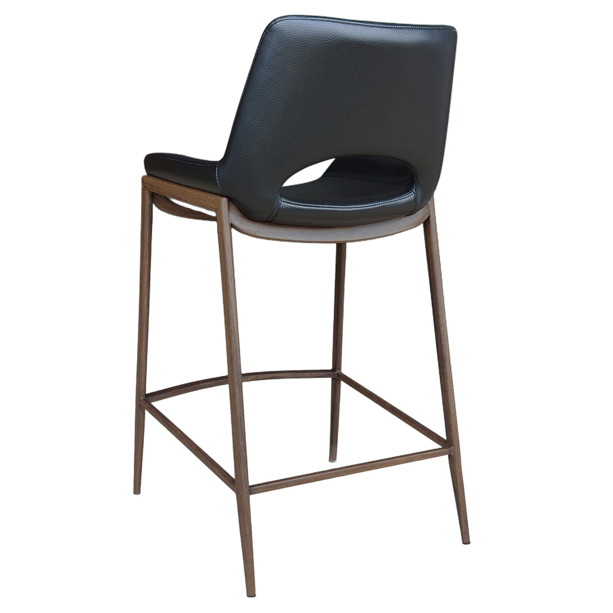 Icona 26" Counter Stool – Black and Walnut – 3