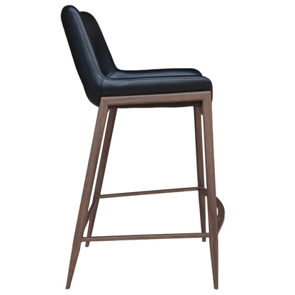 Icona 26" Counter Stool – Black and Walnut – 4
