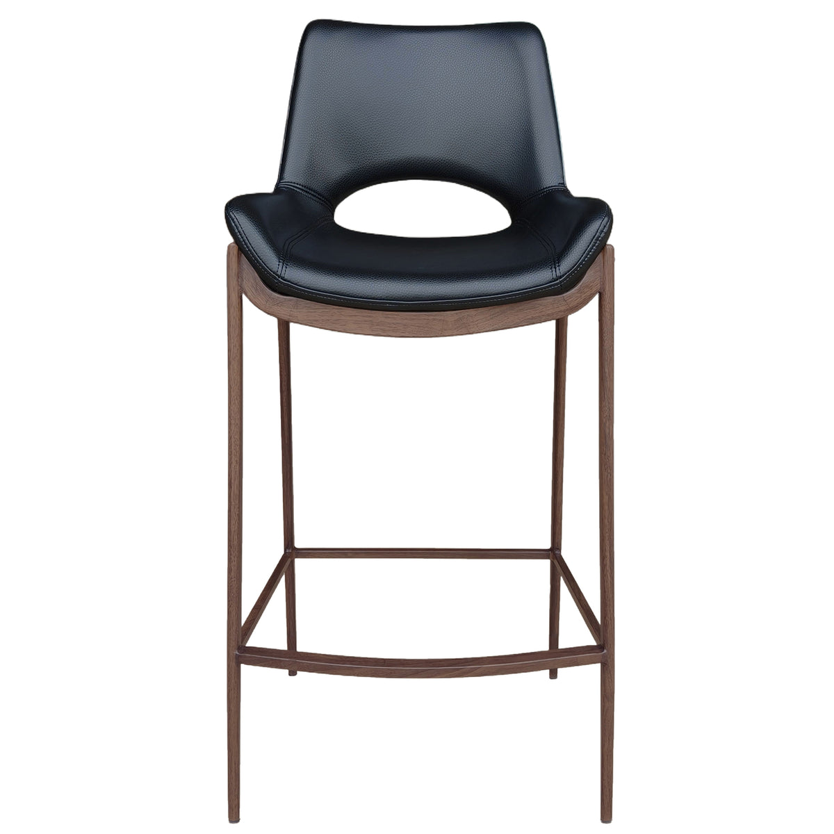 Icona 26" Counter Stool – Black and Walnut – 5