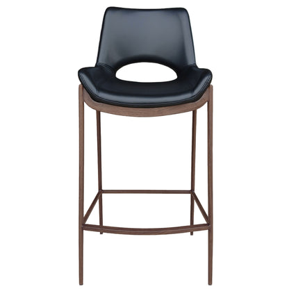 Icona 26" Counter Stool – Black and Walnut – 5