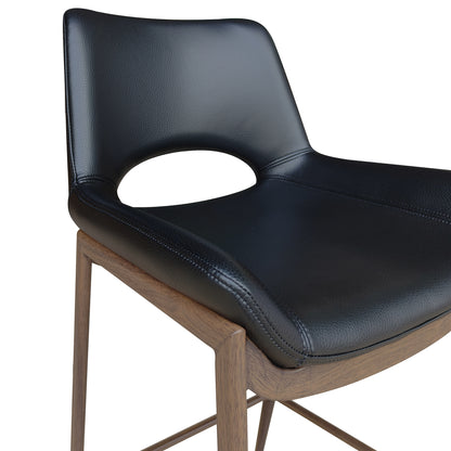 Icona 30" Bar Stool – Black and Walnut – 7