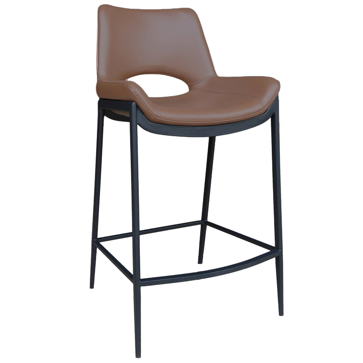 Icona 26" Counter Stool – Saddle and Black – 1